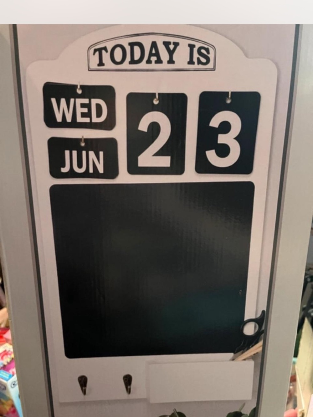 Magnetic Today Is Calendar Chalkboard - White and Black